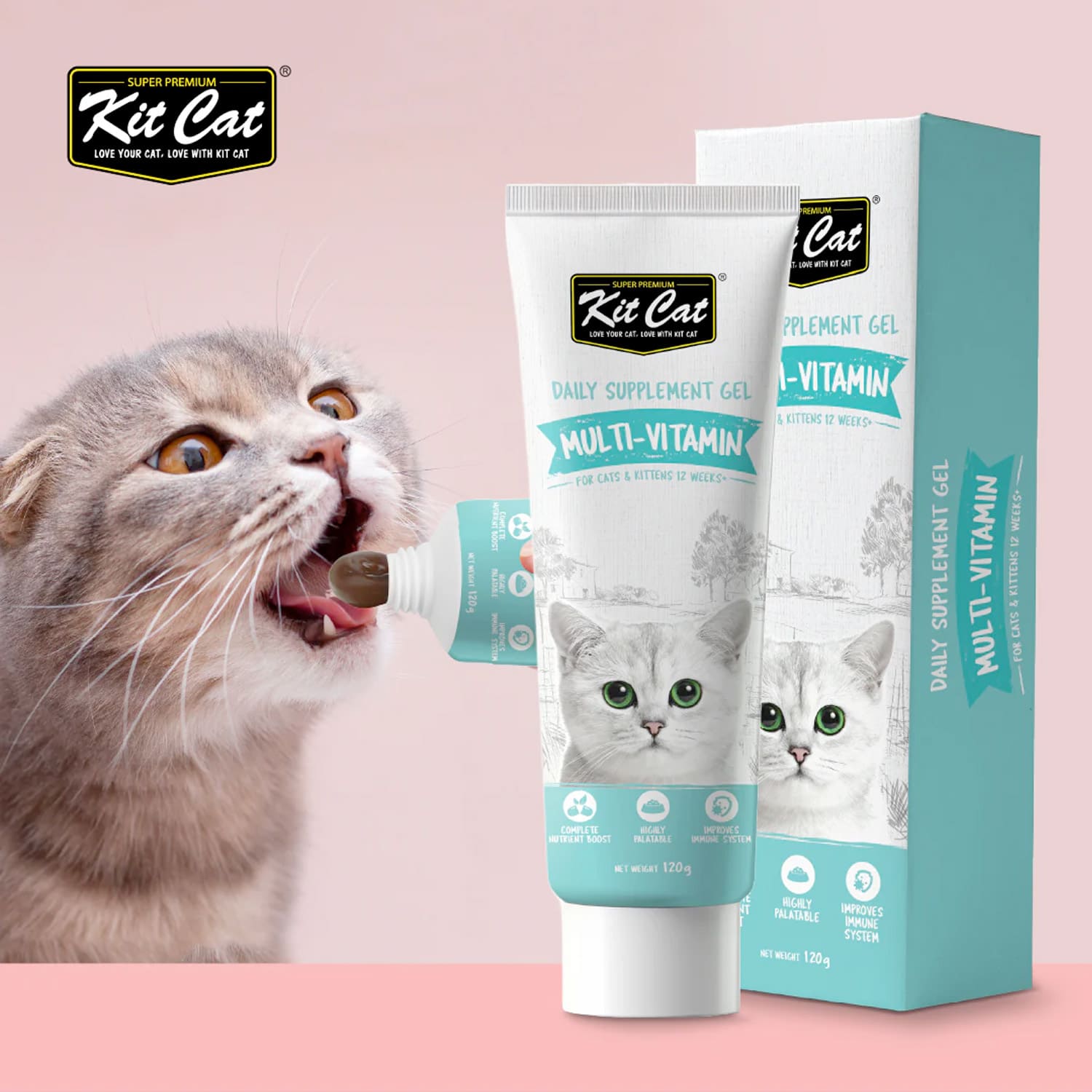 Kit Cat Daily Nutritional Supplement Gel For Cats & Kittens - Multi-Vitamin (120g) - Image 3