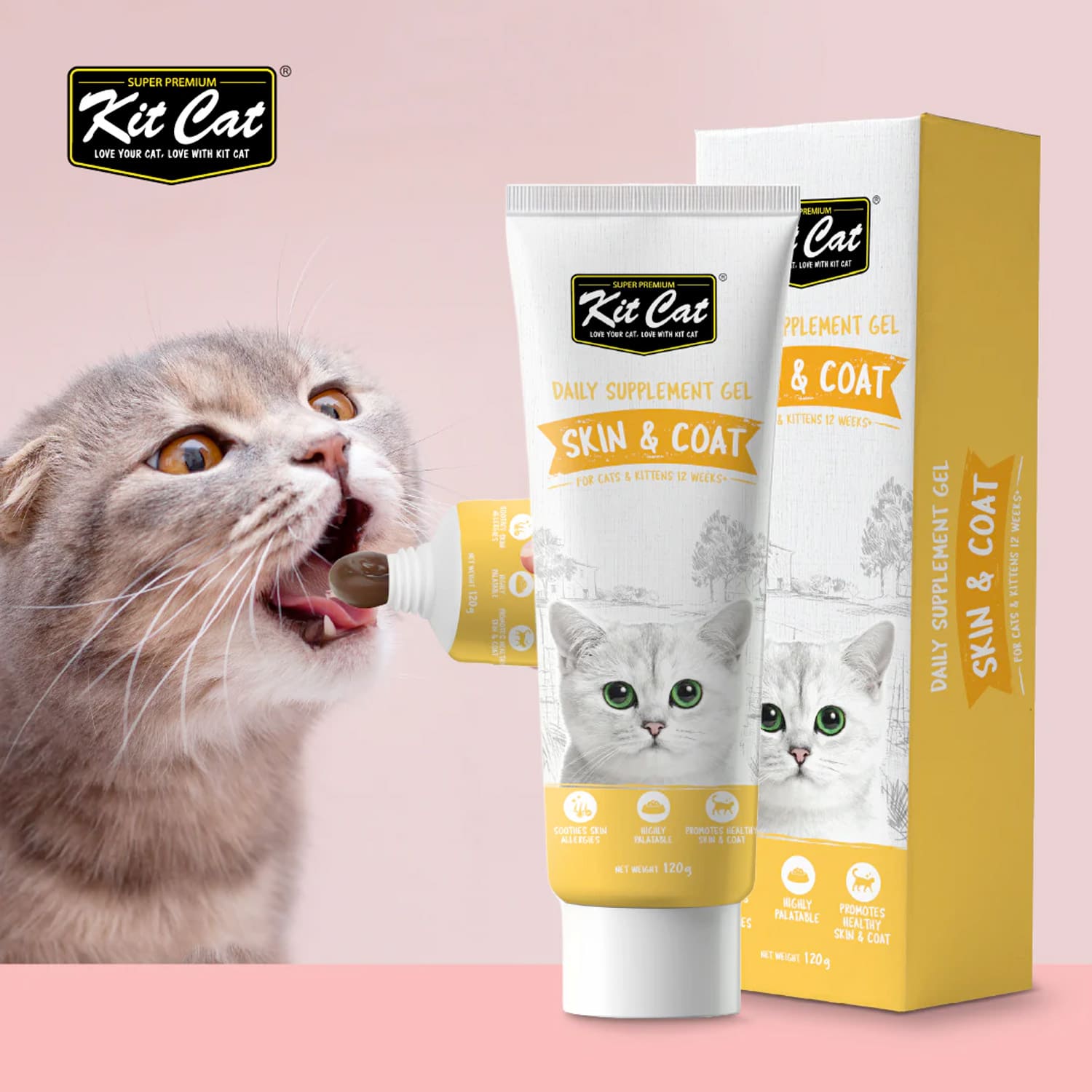 Kit Cat Daily Nutritional Supplement Gel For Cats & Kittens - Skin & Coat (120g) - Image 3
