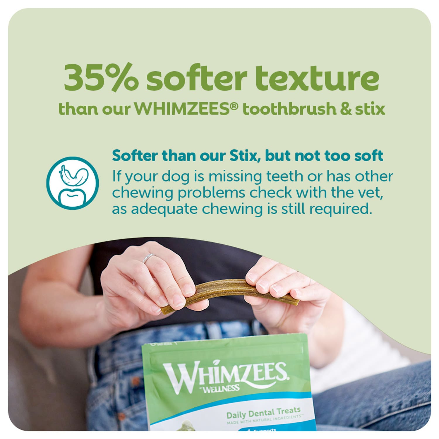 Whimzees Soft Daily Dental Dog Treats Value Bag - X Small (56 pcs) - Image 7