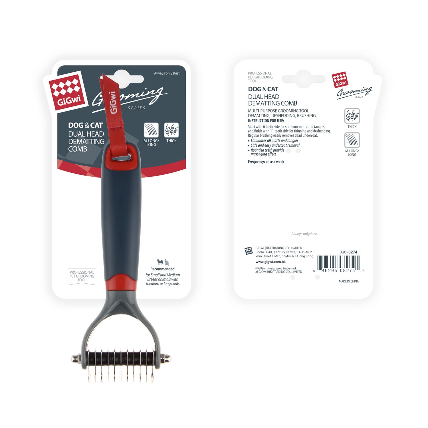 Dual Head Dematting Comb 11 Teeth for Dogs & Cats - Image 5