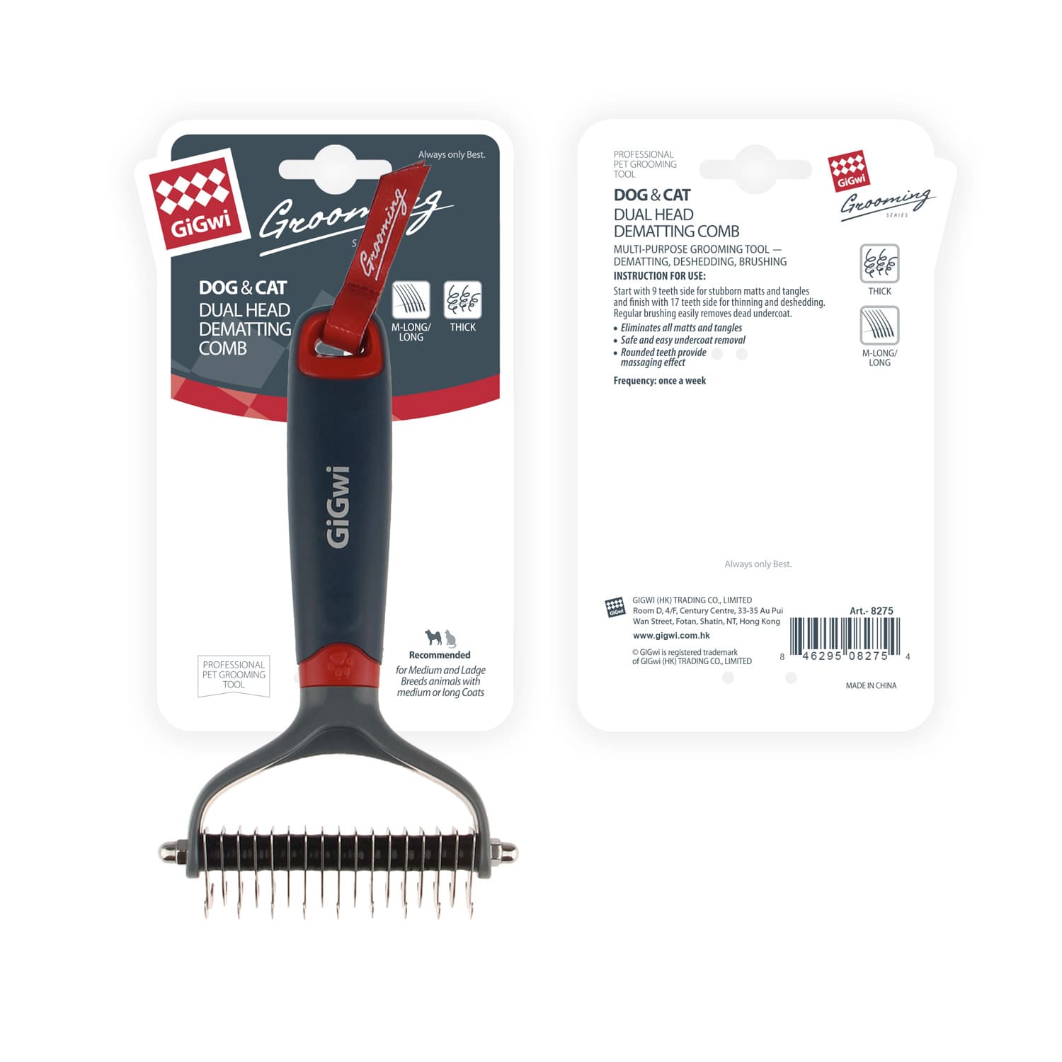 Dual Head Dematting Comb 17 Teeth for Dogs & Cats - Image 4