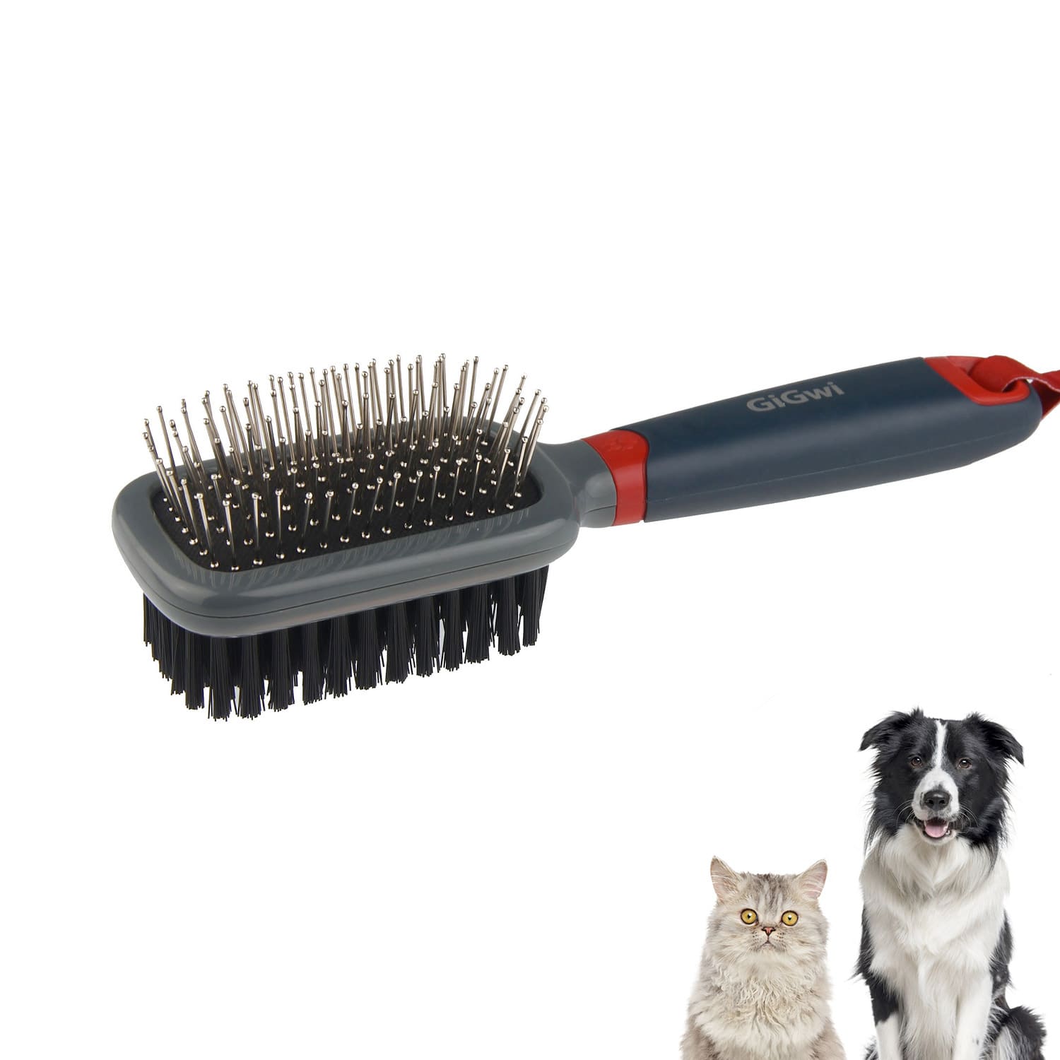 Double-Sided Brush Nylon Bristles & Pins for Dogs and Cats