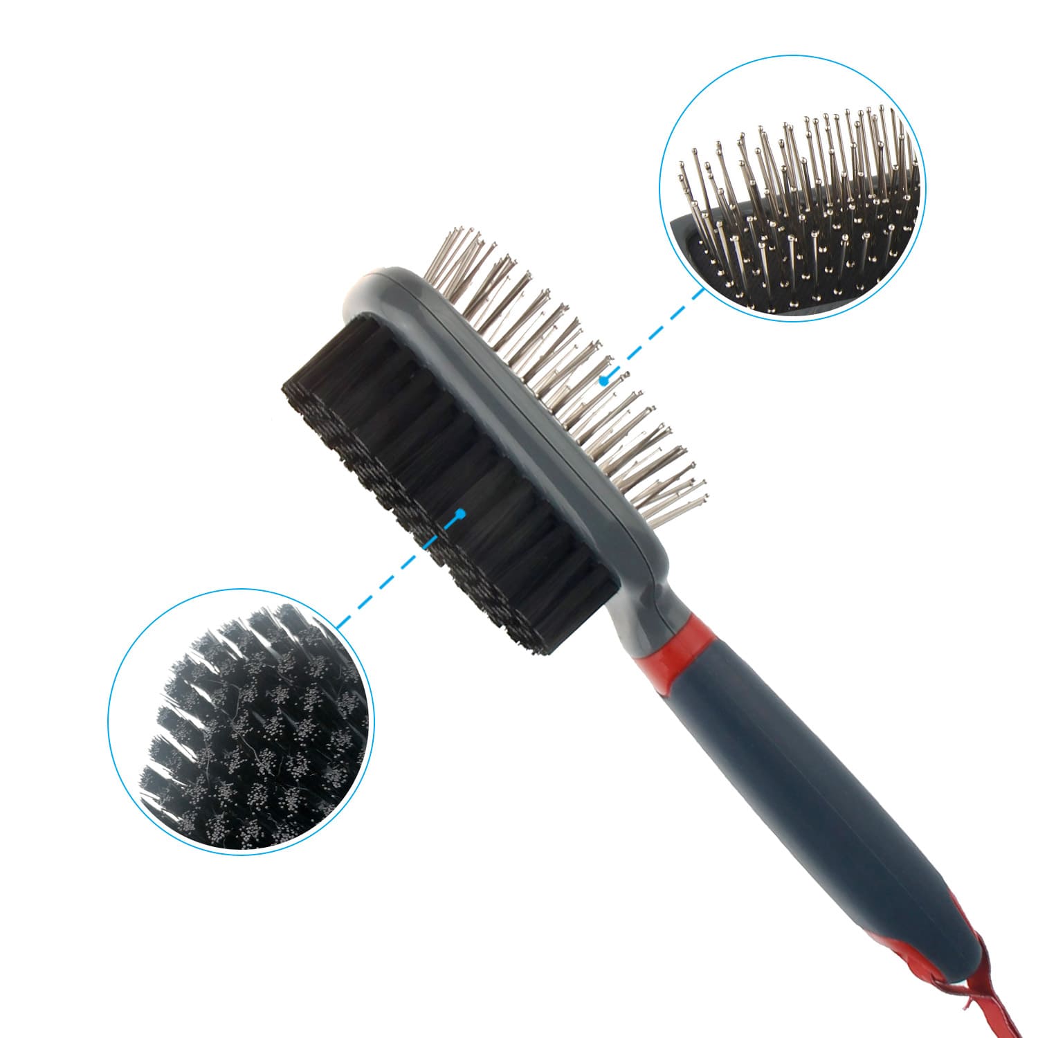 Double-Sided Brush Nylon Bristles & Pins for Dogs and Cats - Image 2