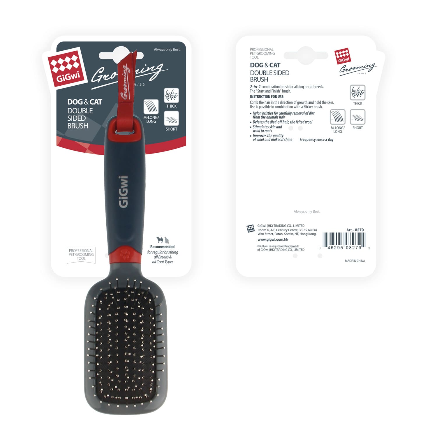 Double-Sided Brush Nylon Bristles & Pins for Dogs and Cats - Image 5