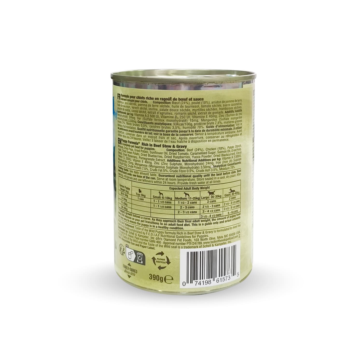 Taste of the Wild Puppy Formula rich in Beef Stew & Gravy -390g - Image 2