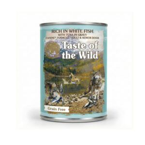 Taste of the Wild Rich in White Fish with Tuna in Gravy for Adult and Senior Dogs – 390g