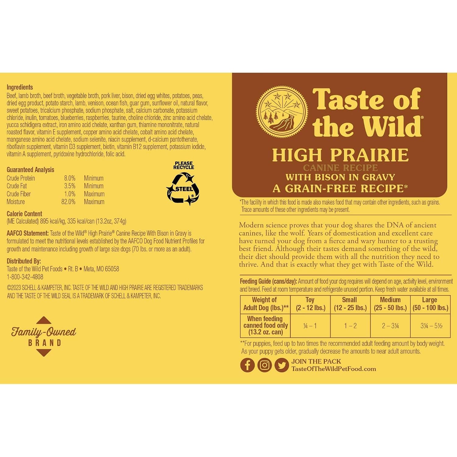 High Prairie Canine Recipe with Bison in Gravy 374gr - Image 2