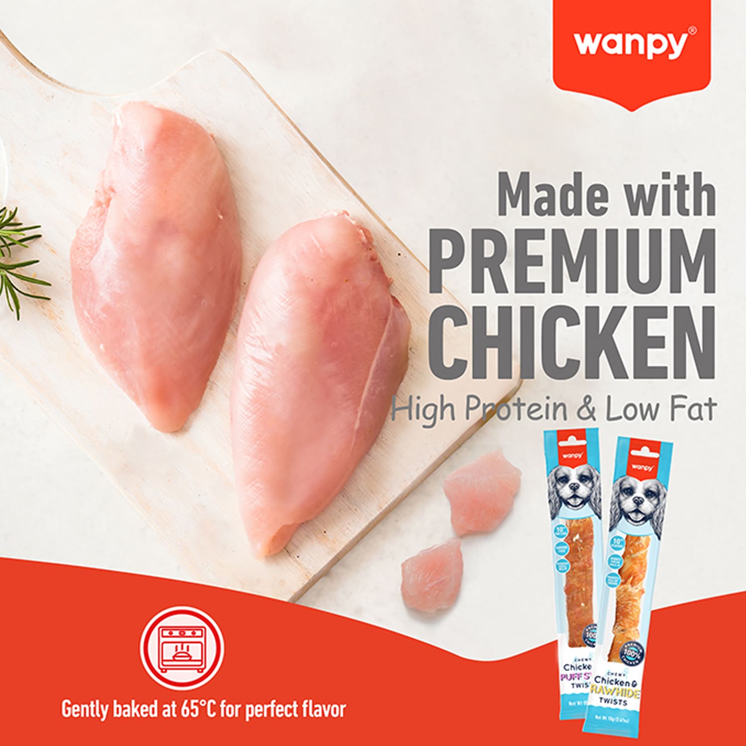 Wanpy Chewy 10" Chicken Jerky & Rawhide Twists 70g - Image 6