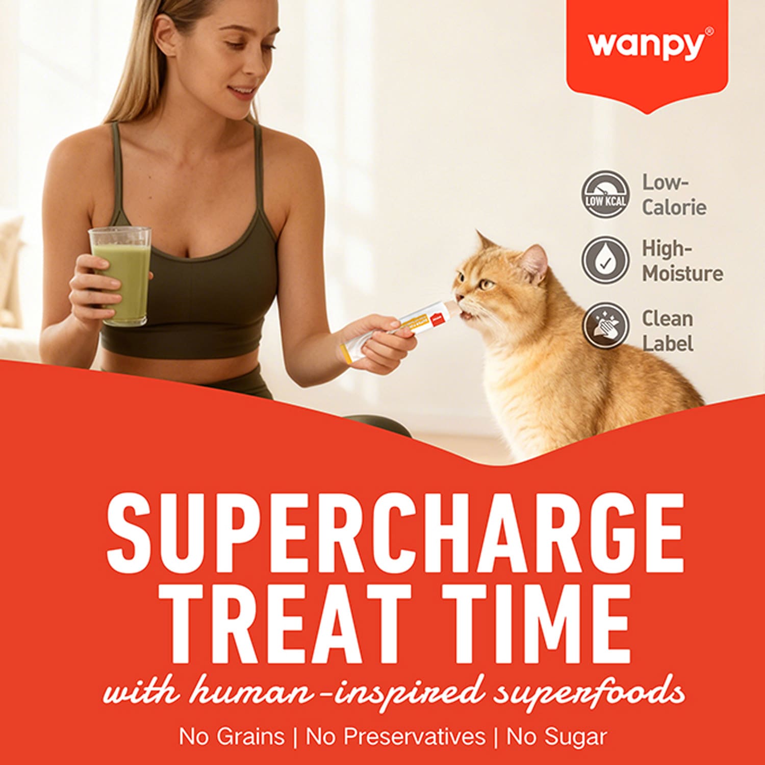 WANPY Superfoods Creamy Treat For Cat Chicken With Pumpkin & Kale - Image 5