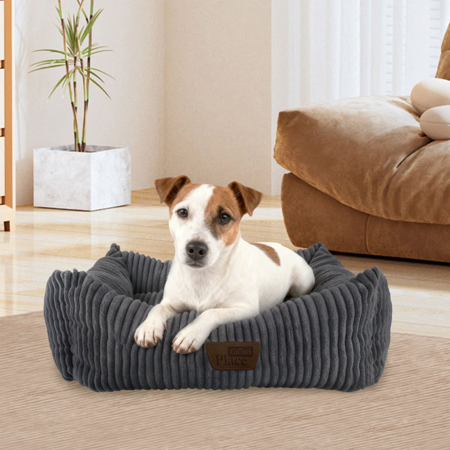 GiGwi Place Sweet Dreams Bolster Pet Bed - Square - Image 4